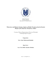 Paleostress and Remote Sensing Analysis of Brittle Fractures from the Eastern Margin of the Dead Sea Transform, Jordan”
