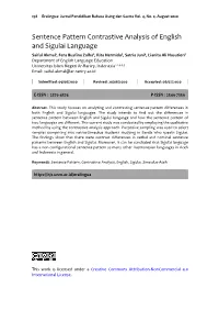 Sentence Pattern Contrastive Analysis of English and Sigulai Language