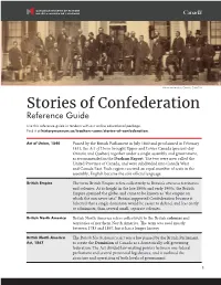 Stories of Confederation Reference Guide