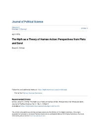 The Myth As a Theory of Human Action: Perspectives from Plato and Sorel