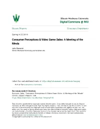 Consumer Perceptions & Video Game Sales: a Meeting of the Minds