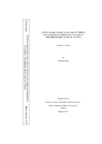 Critical Discourse Analysis of Tweets and Entries of Dissidents in Turkey: the Irresistible Lure of Voting