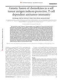 Genetic Fusion of Chemokines to a Self Tumor Antigen Induces Protective, T-Cell Dependent Antitumor Immunity