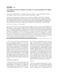 Geographical Variation of Skull Size and Shape in Various Populations in the Black Giant Squirrel