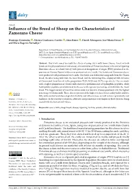 Influence of the Breed of Sheep on the Characteristics of Zamorano Cheese