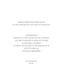 Insights from Book Translations on the International Diffusion of Knowledge