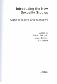 Introducing the New Sexuality Studies