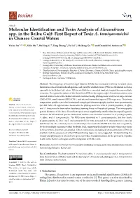 Molecular Identification and Toxin Analysis of Alexandrium Spp