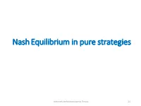 Nash Equilibrium in Pure Strategies