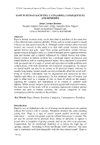 Rape in Human Societies: Categories, Consequences and Remedies