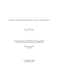 Religiosity and Abortion Perceptions in Three Zambian Provinces