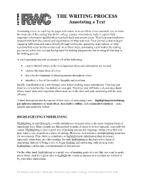 The Writing Process: Annotating a Text