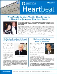 What Could Be More Worthy Than Giving to a Hospital in Jerusalem