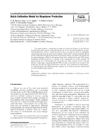 Batch Cultivation Model for Biopolymer Production, Chem