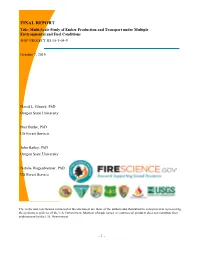 FINAL REPORT Title: Multi-Scale Study of Ember Production and Transport Under Multiple Environmental and Fuel Conditions JFSP PROJECT ID:15-1-04-9