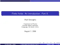 Finite Fields: an Introduction. Part