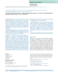 Footprint of Reports from Low- and Low- to Middle-Income Countries In