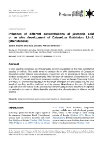 Influence of Different Concentrations of Jasmonic Acid on in Vitro Development of Catasetum Fimbriatum Lindl