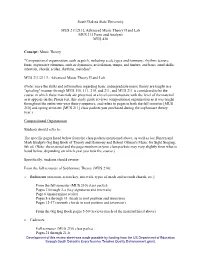 MUS 211/211L Advanced Music Theory II and Lab MUS 313 Form and Analysis MUS 420