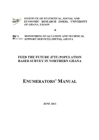 Population Based Survey in Northern Ghana Enumerators' Manual