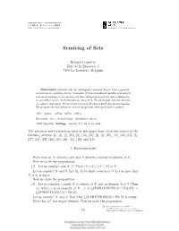 Semiring of Sets