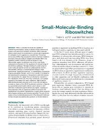 Small-Molecule-Binding Riboswitches THEA S