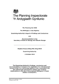 The Planning Act 2008 the Willington C Gas Pipeline Examining