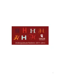 2011-2012 Hamline University Undergraduate Bulletin