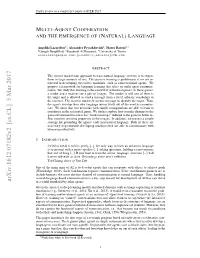 Arxiv:1612.07182V2 [Cs.CL] 5 Mar 2017 in a World Populated by Other Agents