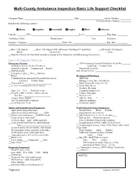 Basic Life Support Checklist