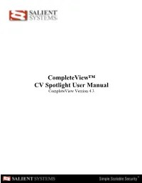 Completeview™ CV Spotlight User Manual Completeview Version 4.3
