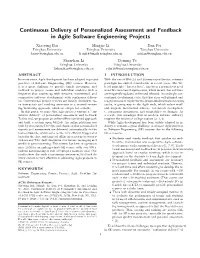 Continuous Delivery of Personalized Assessment and Feedback in Agile Software Engineering Projects