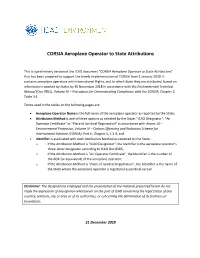 CORSIA Aeroplane Operator to State Attributions