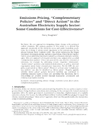 Emissions Pricing, Complementary Policies and Direct Action in The