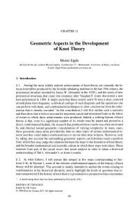 Geometric Aspects in the Development of Knot Theory