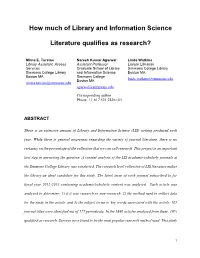 How Much of Library and Information Science Literature Qualifies As