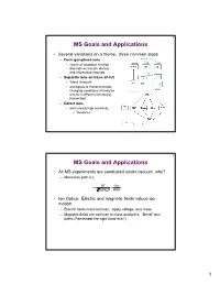 Mass Spectrometry – Separation in Two Dimensions 1