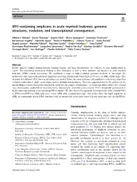 MYC-Containing Amplicons in Acute Myeloid Leukemia: Genomic Structures, Evolution, and Transcriptional Consequences