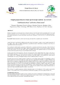 Sample Preparation for Atomic Spectroscopic Analysis: an Overview