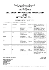 Statement of Persons Nominated and Notice of Poll
