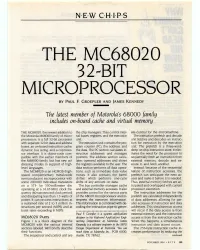 The Mc68020 32-Bit Microprocessor by Paul F
