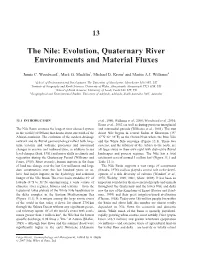 The Nile: Evolution, Quaternary River Environments and Material Fluxes