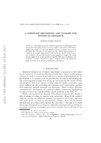 A Software Repository and Toolset for Empirical Research