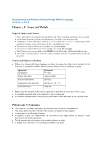 Chapter – 8 : Scope and Module