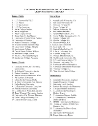 Colleges and Universities Valley Christian Graduates Have Attended