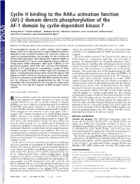 Cyclin H Binding to the RAR Activation Function