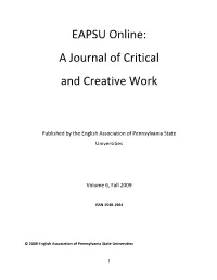 EAPSU Online: a Journal of Critical and Creative Work