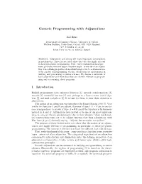 Generic Programming with Adjunctions