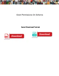 Grant Permissions on Schema