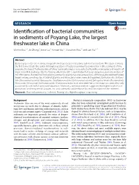 Identification of Bacterial Communities in Sediments of Poyang Lake, The